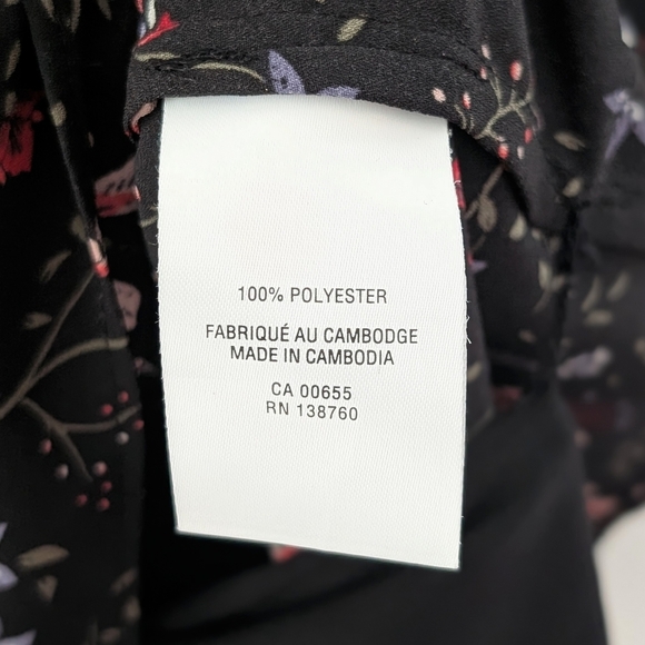 2/15$ R.Essentials Non-stretch Black Floral Sleeveless Top ~ Size XL - Picture 5 of 5